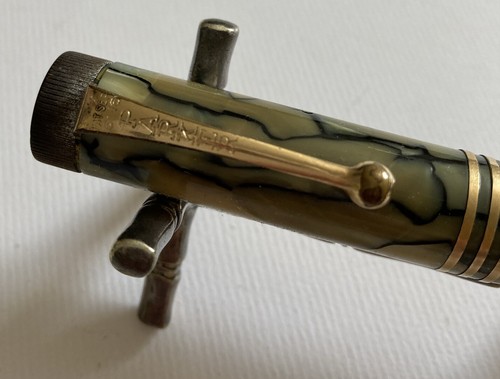 Parker Duofold Jr Lucky Curve schwarz und perlmutt, Duro 14 K Neu im Karton & unbekannter Stift Lot - Bild 4 von 20