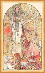 Alfons Mucha - Original Lithographie - Femmes Jugendstil 1902 bei Pamono kaufen