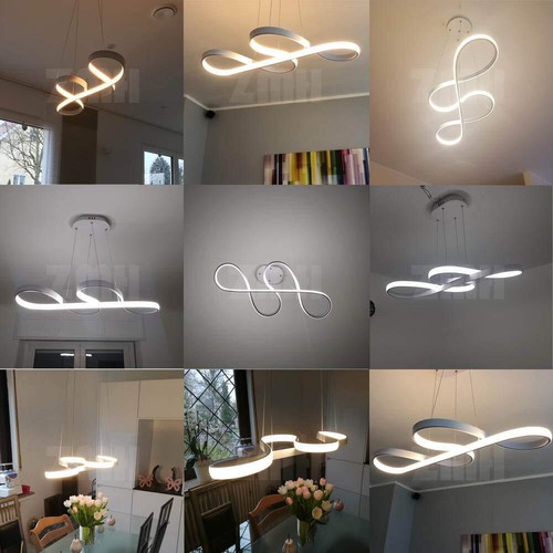 LED Pendelleuchte Dimmbar Hängelampe Esstisch Küchenlampe Licht Pendellampe Weiß - Bild 8 von 13
