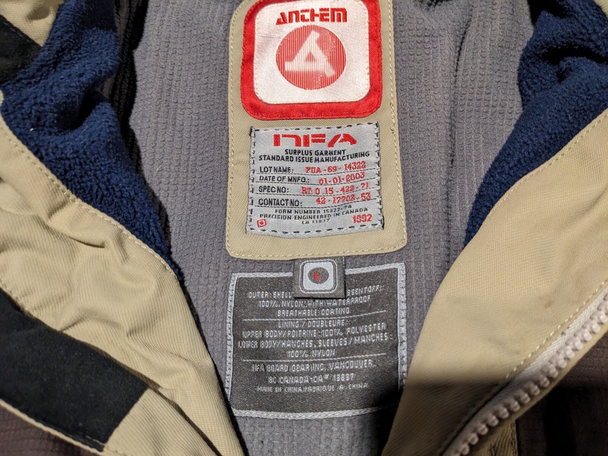 NFA Jacket Mens Large Stormbreaker Board Gear Lined Technical Waterproof  5000mm