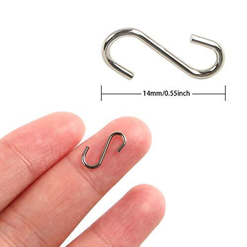 250pcs 0.55 Inch Ornament Mini S Hooks Latch Connectors Small Metal S 14 mm - Bild 2 von 7