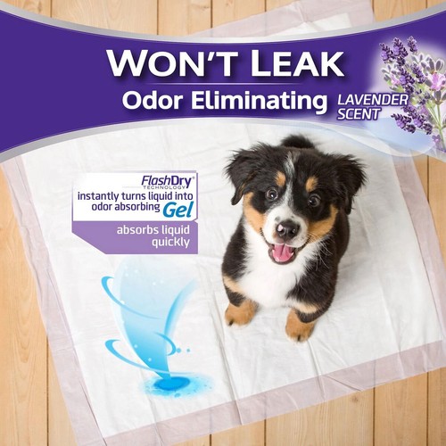 Open Pack of 43 HARTZ DOG PEE PADS Odor Eliminating Lavender Scent - Reg 21x21" - Picture 2 of 2