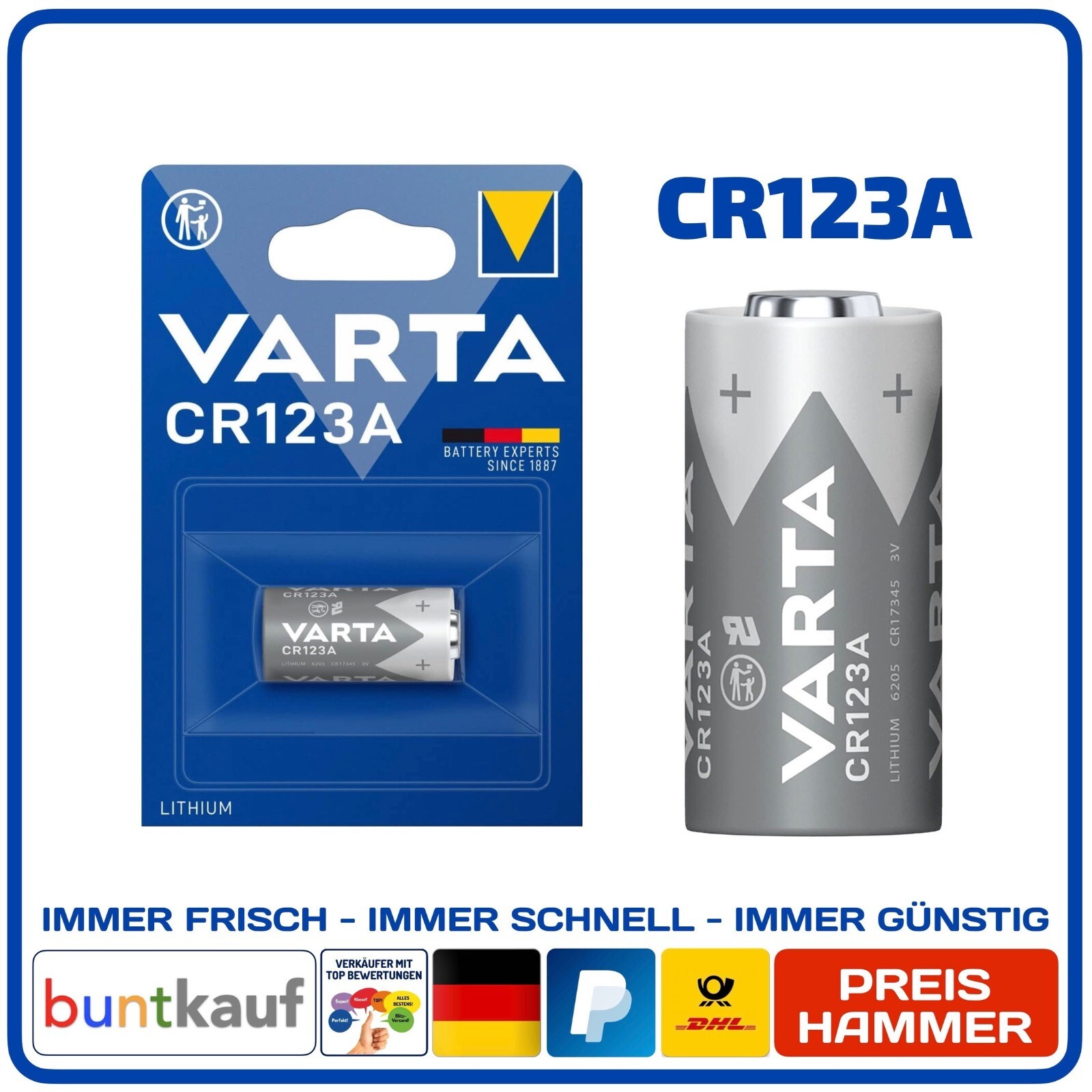 VARTA Lithium Photo Batterie CR123A I 6205