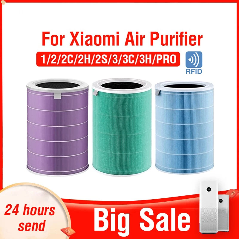 Air Filter For Xiaomi Air Purifier 1/2/2S/2C/3/3C/3H Pro For Mi Air Filters  with Activated Carbon HEPA Filter Replacement