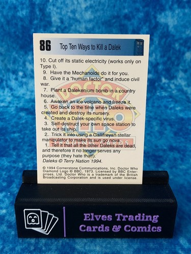 Doctor Who Series One 1 SINGLE Non-Sport Trading Card by Cornerstone 1994 - Picture 162 of 208
