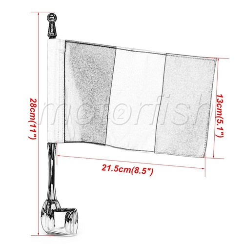 Fit for Honda Goldwing GL1800 01-17 Rear Side Mount Italy IT Flag Pole Chrome - Bild 14 von 14