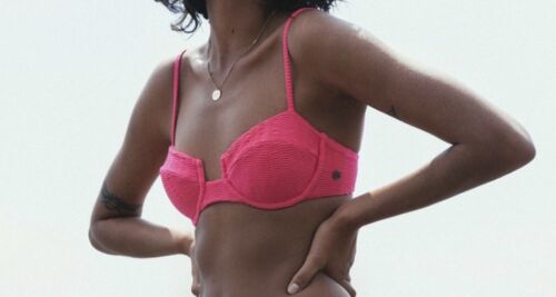 Billabong New Wave Trip underwire bright pink bikini top size small