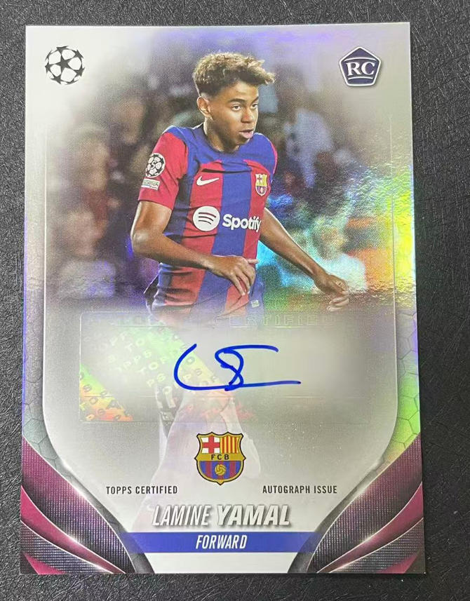 Lamine Yamal 2023-24 Topps UEFA Club Competitions Rookie Auto RC #A-LY
