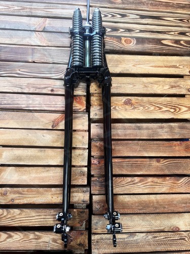 Horquillas Springer antiguas estrechas y flacas Harley Bobber Chopper negras Big Port 18" - Imagen 10 de 10