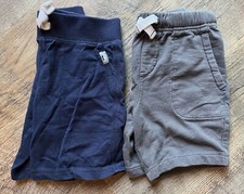 CARTER'S Lot of 2 Boys French Terry Cotton Knit Shorts Navy Gray size 4