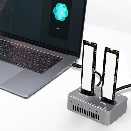 NVME Docking Station Double-Bay M.2 NVME SSD Clone 20Gbps USB 3.2 Type C - Afbeelding 4 van 8