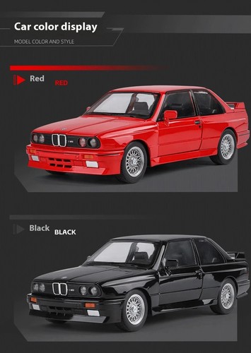 1:24 1988 BMW M3 E30 Alloy Sports Car Model Diecast Toy Vehicle Sound Light - Picture 18 of 31