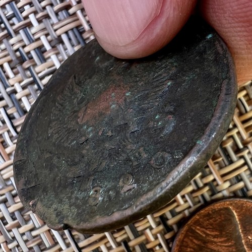 1820 2 Kopeks RUSSIAN IMPERIAL Cooper COIN ORIGINAL King Alexander I Not Cleaned - Picture 3 of 3