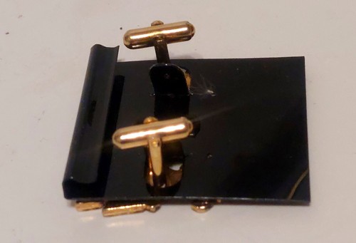 Pair of Gold (Tone) Old Time Steam Locomotive Train Cuff Links in Mint Condition - Picture 3 of 3