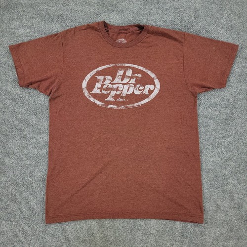 Dr Pepper Shirt Herren mittelbraun Logo Softdrink Grafik Kurzarm Pullover - Bild 1 von 16