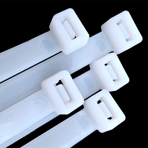 Envolturas de cable de plástico de nailon de 12 mm de ancho con cremallera fuertes todos los tamaños blanco/negro - Imagen 9 de 12