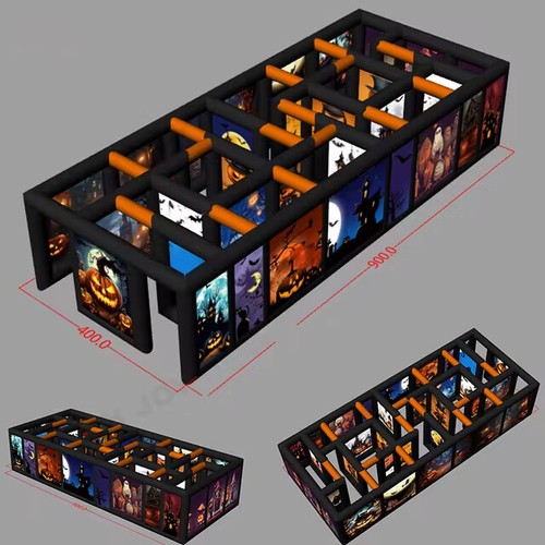 6x3m Indoor Outdoor Halloween Haunted House Maze Inflatable Labyrinth Maze Game - Picture 19 of 29