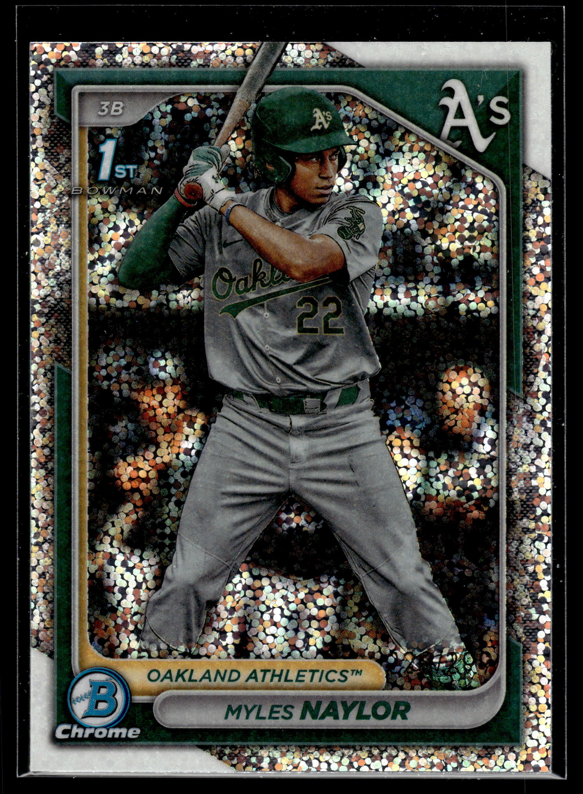 Myles Naylor 2024 Bowman Chrome 1st Speckle Refractor Card /299 #BCP-136