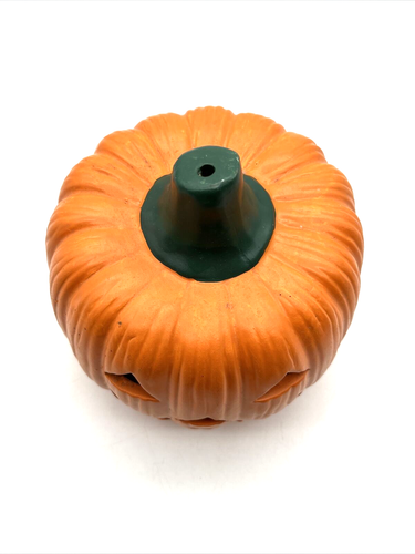 Candela votiva Halloween Jack-O-Lantern zucca ceramica dipinta a mano 6" - Foto 3 di 7