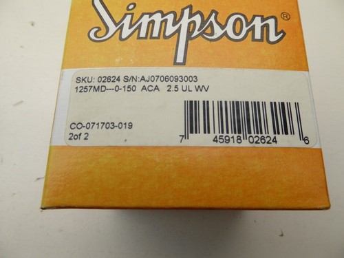 SKU Simpson 1257MD 0-150 AC: 02624 NUEVO EN CAJA - Imagen 2 de 7