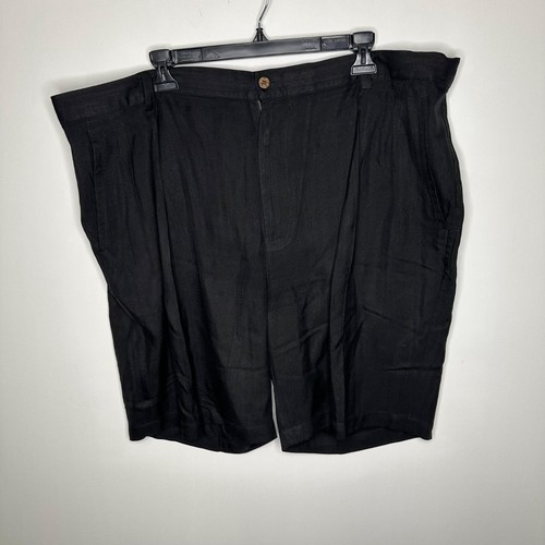 Tommy Bahama Size 42 Shorts Relax Chino 100% Silk Pleated Black Pockets - Picture 1 of 9