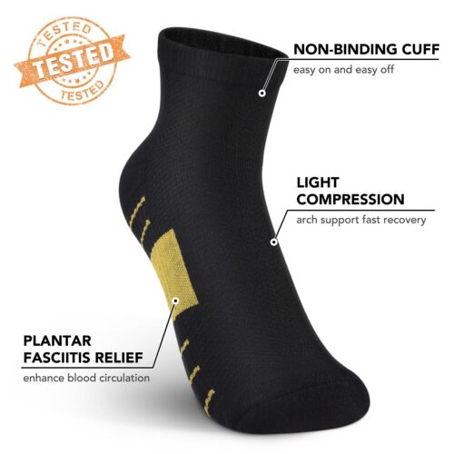 Copper Ankle Compression Socks for Women & Men - Plantar Fasciitis Arch Suppo... - Picture 3 of 9