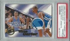 1998-99 Vince Carter Glen Rice PP Double Thread JERSEYS #19/425 ROOKIE RC PSA 8