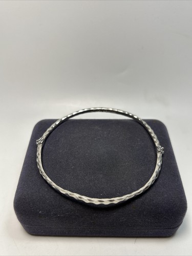 Designer Michael Dawkins Sterling Silver Hammered Granulated Thin Stack Bangle - Picture 2 of 12