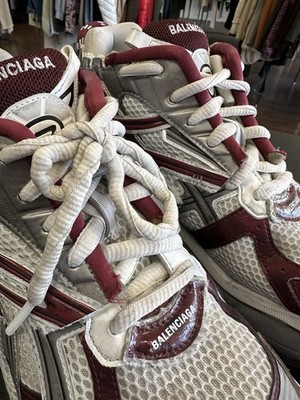 Balenciaga Runner White Grey Maroon Red Mens 44 Sneakers