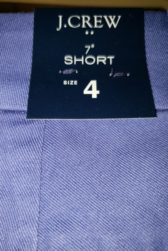 NWT J Crew 7" Classic Flat Front Chino Preppy Classic Shorts Cotton Size 4 Blue - Picture 3 of 10