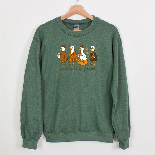 JUST A COZY GOOSE - ADORABLE Y DIVERTIDA SUDADERA OTOÑO CUELLO REDONDO - Imagen 25 de 88