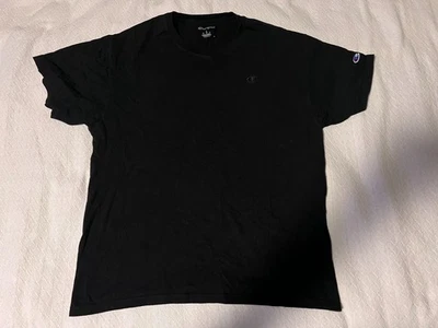 Champion_Hombre_Negro_Camiseta_Talla L_Logotipos Bordados_cHECK iT_ - Imagen 1 de 4