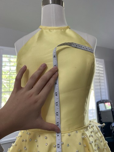 Sherri hill Yellow Pearl And Diamond High Neck Prom Dress - Picture 21 of 23