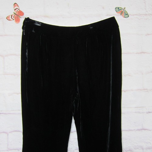 Lauren Ralph Lauren Women's Size 14W Black Velvet Velour Pants Rayon/Silk NWOT - Picture 6 of 8