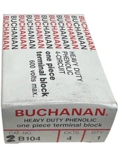 Buchanan B104 Heavy Duty Phenolic One-Piece Terminal Block **SALE**