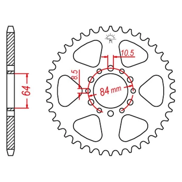 For Suzuki DR200SE 96-09 JT Sprockets JTR811.39 Rear High Carbon Steel Sprocket - Imagem 2 de 2