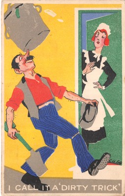 UK AND FOREIGN COMIC POSTCARD MAID GOOD GOOD PLUS