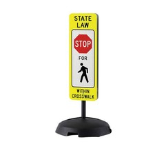 TAPCO 373-05103B Traffic Sign,36" x 12",White, Yellow 8RFK2