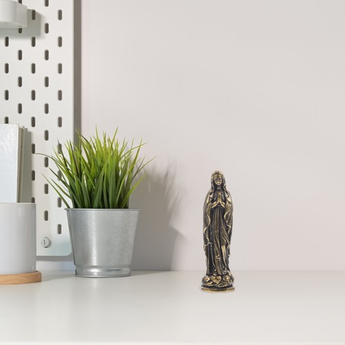 Virgen María Adornos Madre Bendita Estatua Católica Pequeñas Estatuas Religiosas - Imagen 3 de 12