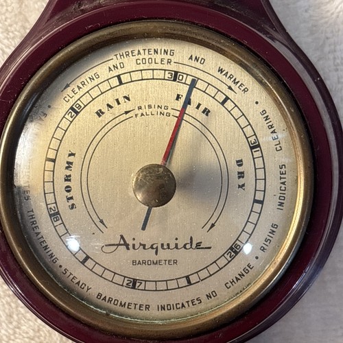 VINTAGE AIRGUIDE BAROMETER THERMOMETER WEATHER STATION MID CENTURY MODERN. - Picture 8 of 10