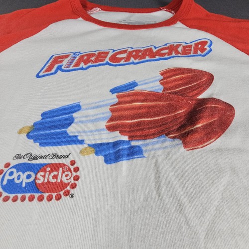 Camiseta corta FIRECRACKER blanca roja marca POPSICLE. Talla L - Imagen 2 de 6