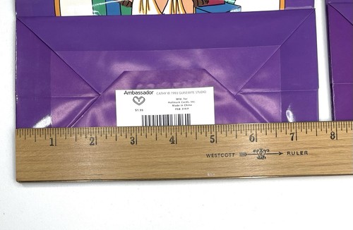 Cathy Guisewite Small Purple Gift Bag Vintage 1993 Lot of 6 Bags - Picture 8 of 9