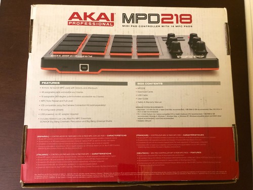 Controlador de pad MIDI Akai Professional MPD218 con 16 almohadillas MPC - Nueva caja abierta - Imagen 5 de 8
