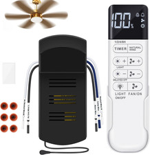 Ceiling Fan Remote Control Kit, Dimmer, AC Motor 3-Speed Becomes 6-Speed, Displa