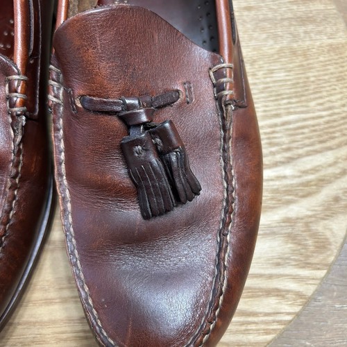 G.H. Bass Boat Shoes Men’s 9.5D Burgundy Leather Moccasin Loafers Fisherman - Picture 11 of 14