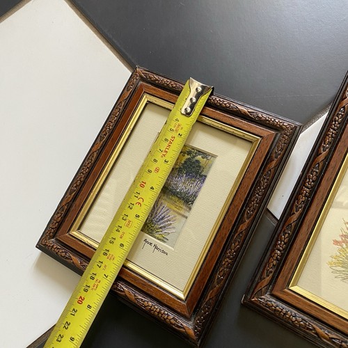 Anne Harrison Embroidered Picture Hand Painted Framed Hedgerow Cottage Triptych - Picture 17 of 17