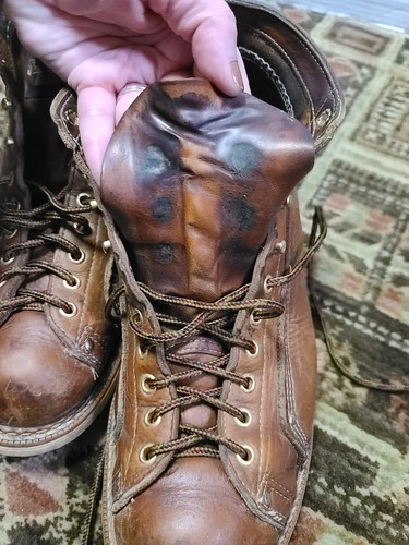 Vintage Thorogood American Heritage Maxwear KEILABSATZ Schnürung Dachdecker Arbeitsstiefel 12D - Bild 17 von 24