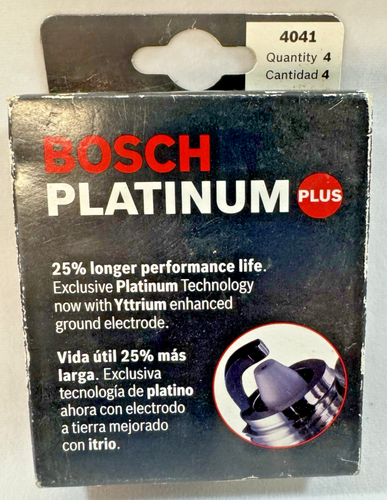 New Bosch Platinum Plus 4041 Spark Plugs Sealed Box of 4 - Picture 1 of 3