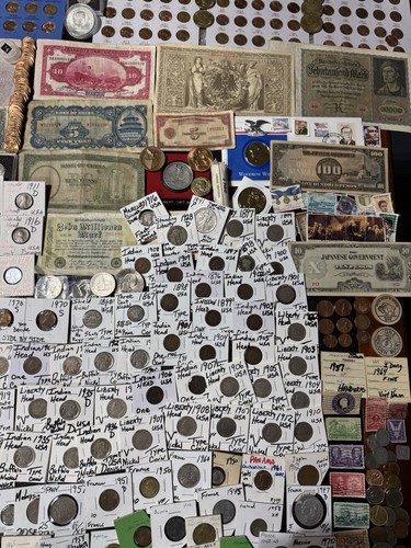 Huge Lot 750+ Coins/stamp/more~Silver WL/Mercury/Indian/Buffalo/“V”/IKE/JFK/VDB+ - Picture 2 of 24