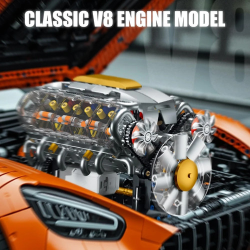 Motore Ohc a combustione interna V8 visibile 692 pezzi modello funzionante kit fai da te - Foto 6 di 8
